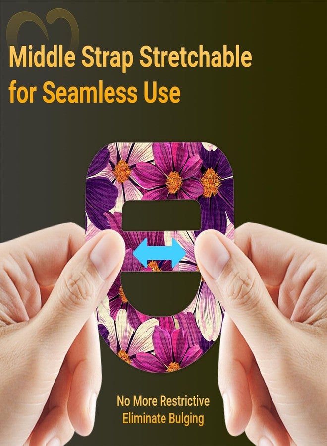 Amolyfe Omnipod 5 Adhesive Patches Waterproof, 20 Pack Amolyfe Omnipod Overpatches with Stretchable Strap, Breathable, Long-Lasting Medical Adhesive, Premium Hinged Tin (B.Flower) - Image 4